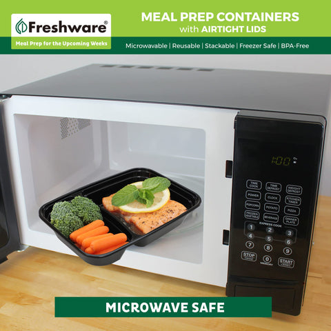 Freshware containers in freezer showing long-term storage convenience