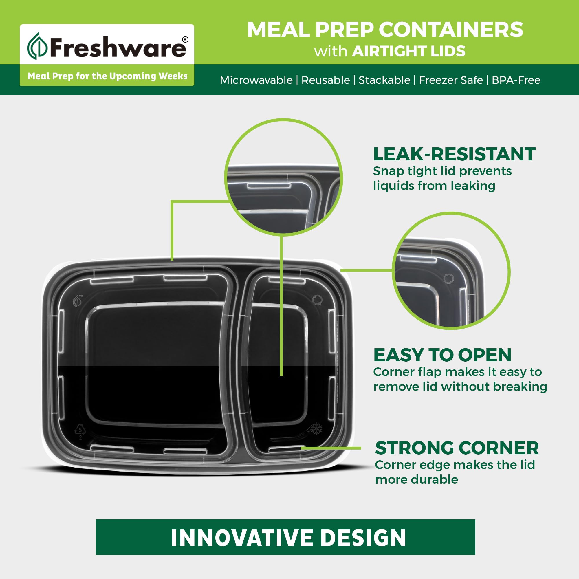 Freshware container in microwave showing reheating convenience benefit
