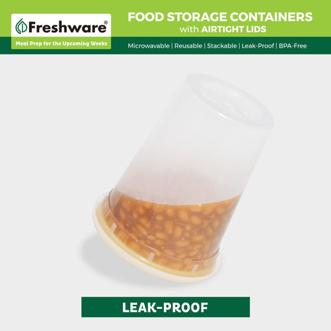 Freshware lid close-up showing tight seal for leak-resistant transport