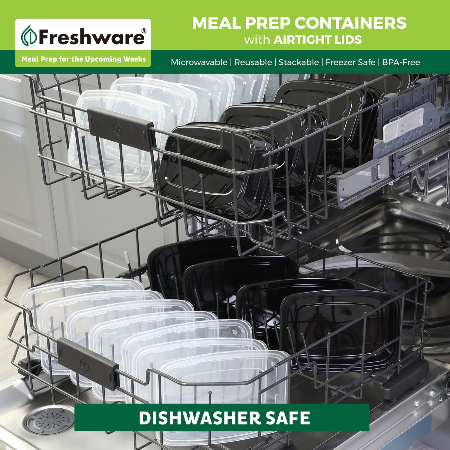 Freshware lid tab detail for easy opening and secure closure benefit