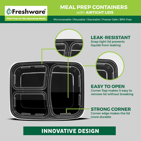 Freshware container in microwave showing safe reheating without warping