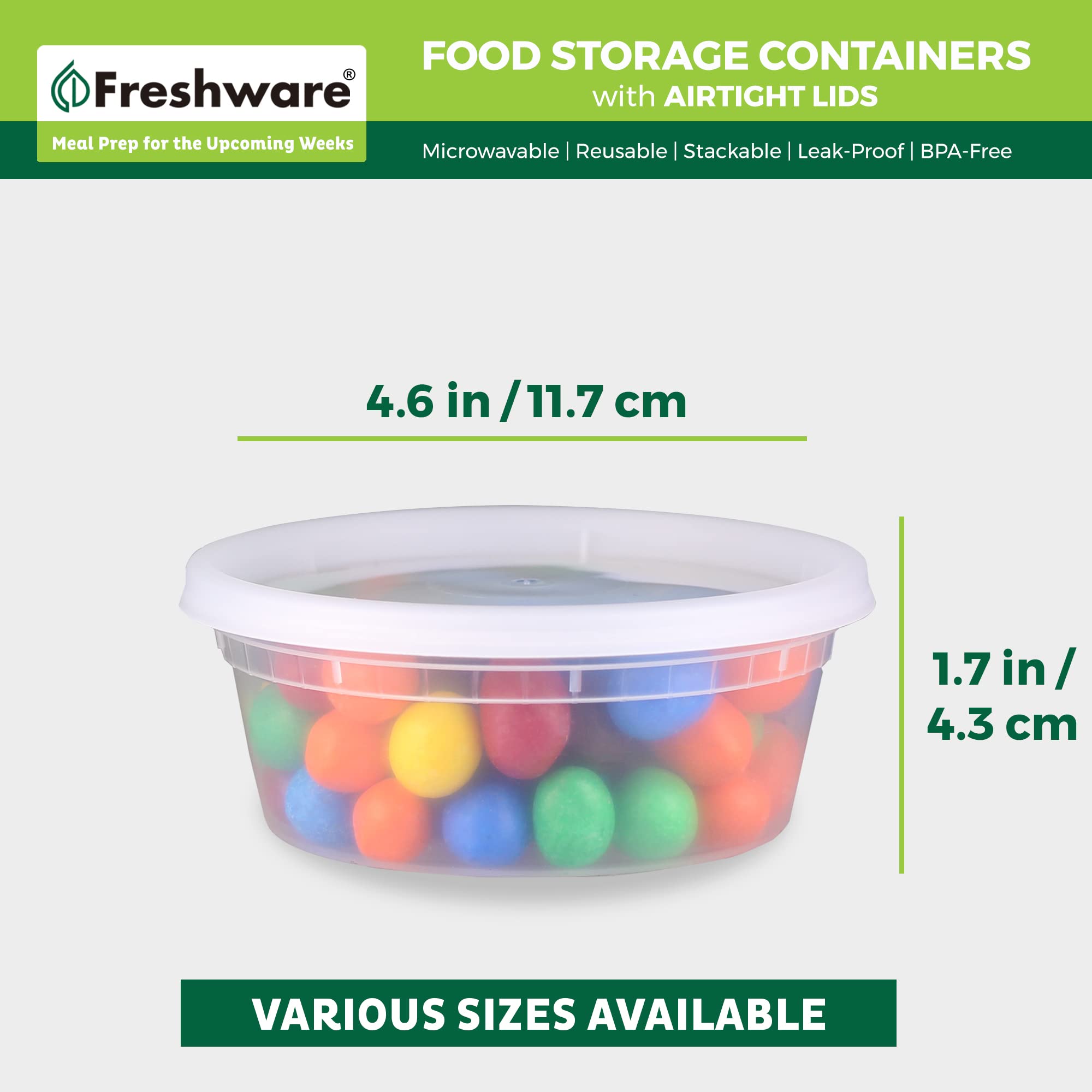 Freshware stacked containers inside a refrigerator offering space-saving organized storage
