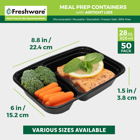 Freshware stacked containers saving fridge space and organization benefit