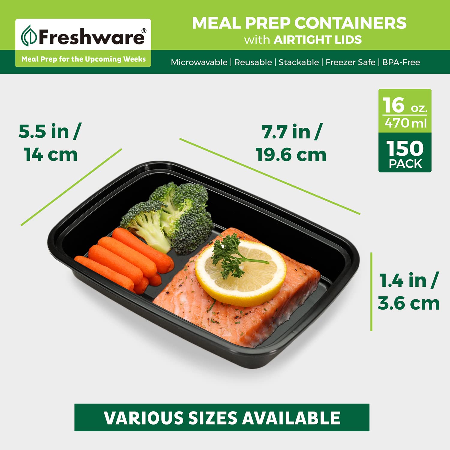 Freshware stacked containers saving shelf and fridge space
