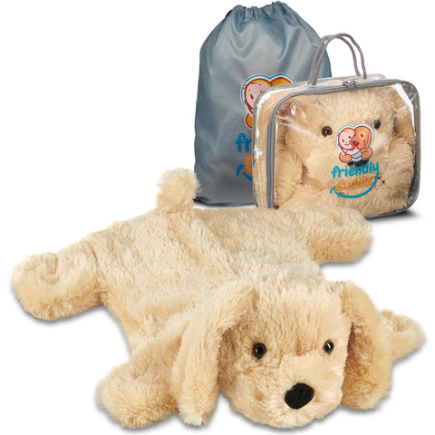 FRIENDLY CUDDLE front packaging showing plush lap pad and benefits