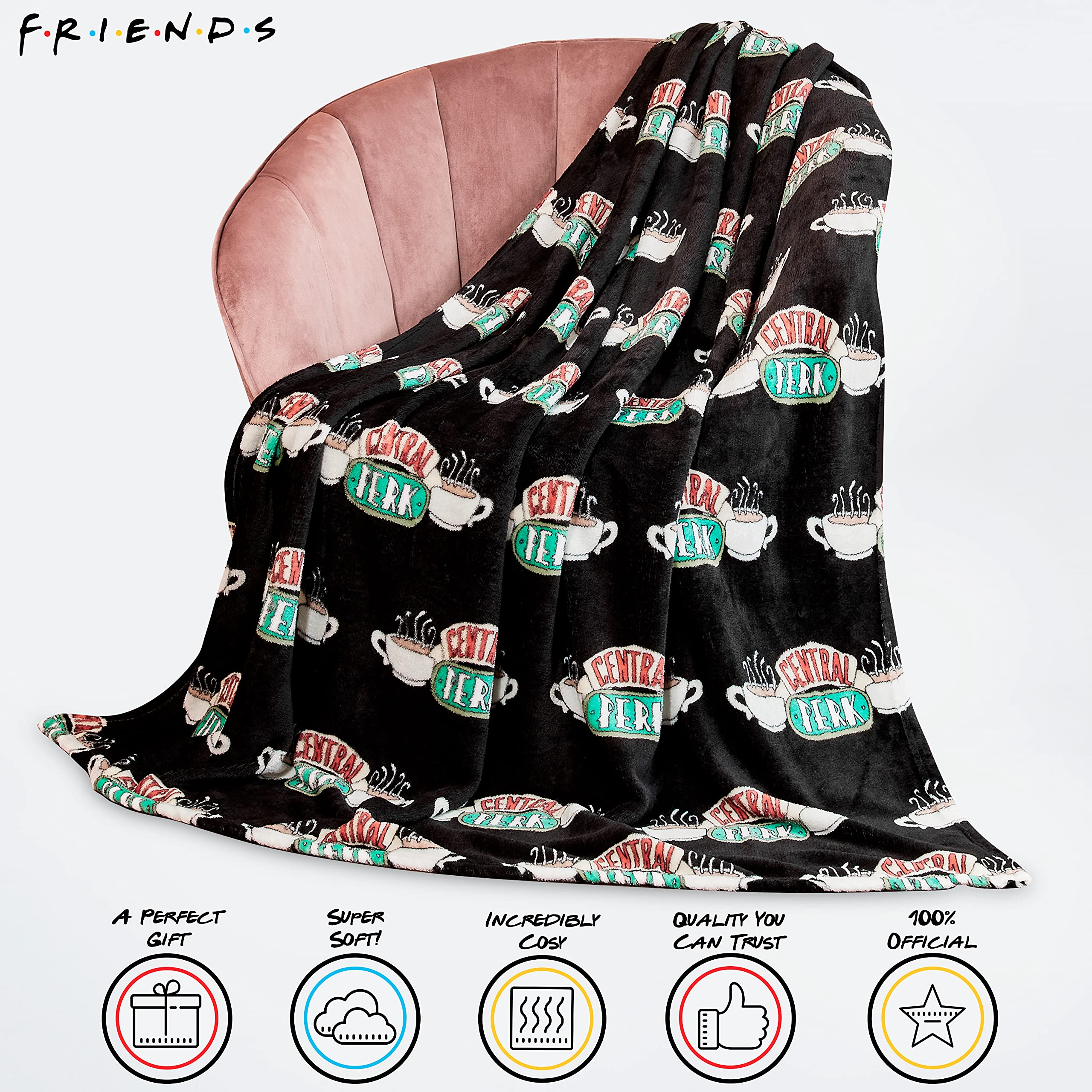 FRIENDS fleece texture close-up highlighting plush softness and comforting feel
