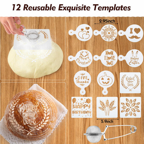 Friheten baking stencils displayed on finished loaf for decorative crusts