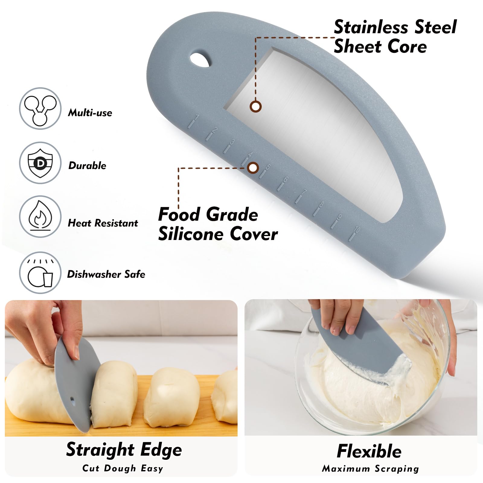 Friheten Danish dough whisk and spatula for gentle mixing and scraping