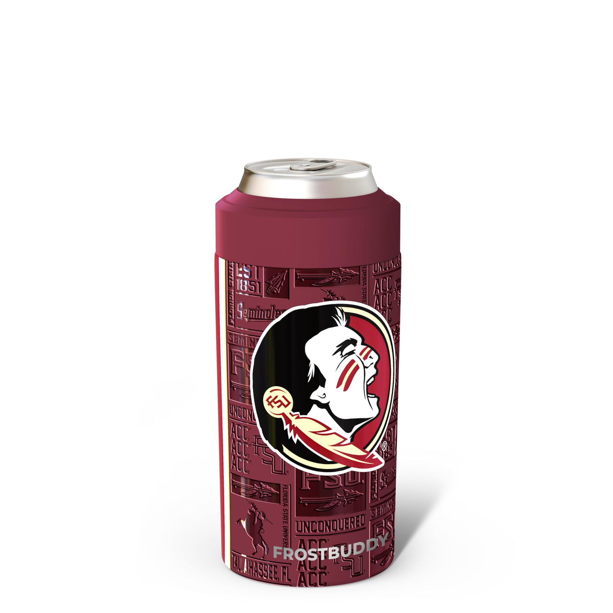 Frost Buddy front packaging showing Seminoles 3D logo and team design benefit: team pride