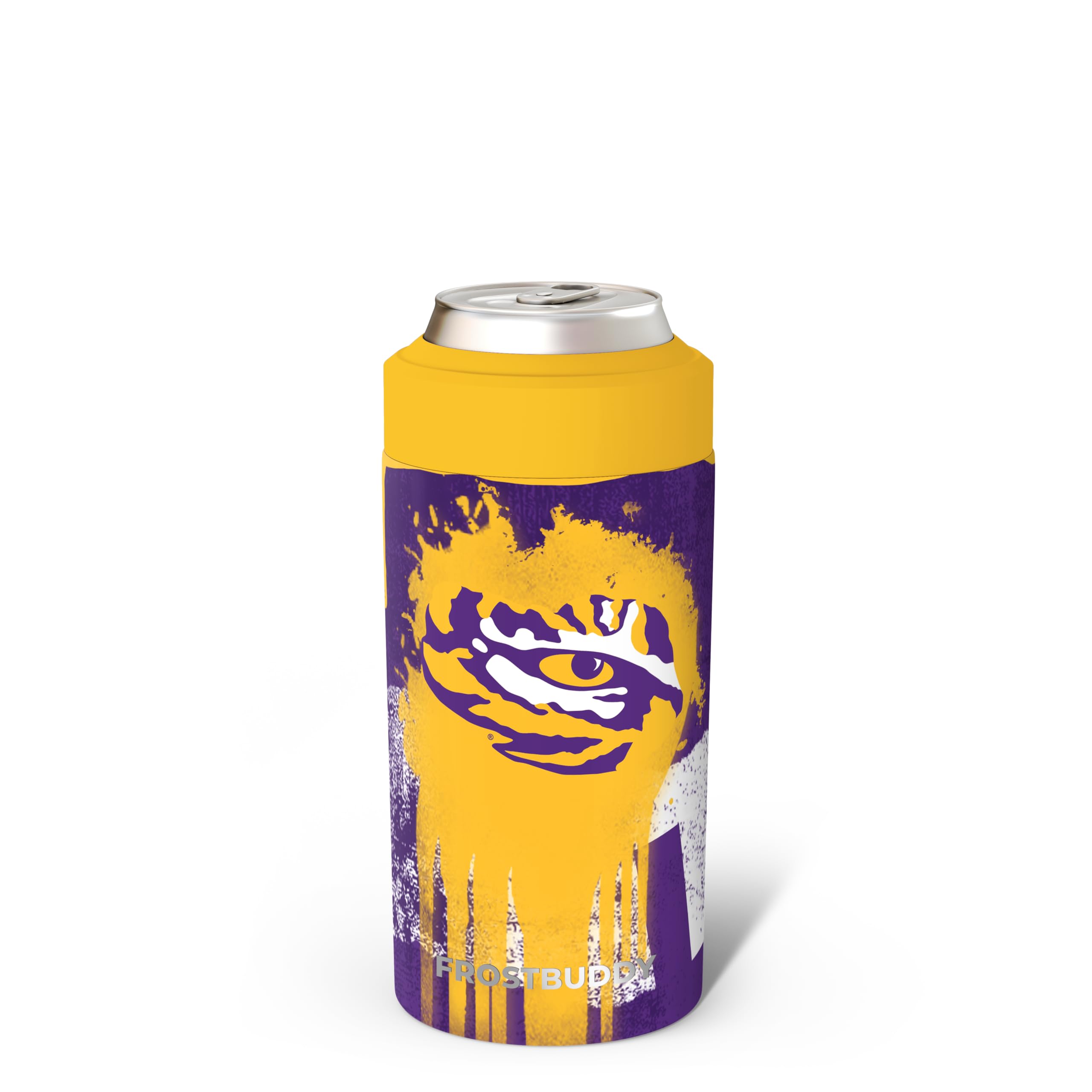 Frost Buddy front packaging showing LSU Tigers design and durable cooler benefit