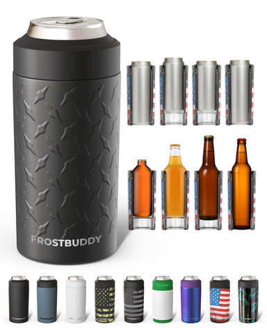 Frost Buddy front view showing diamond plate finish and durable insulation benefit