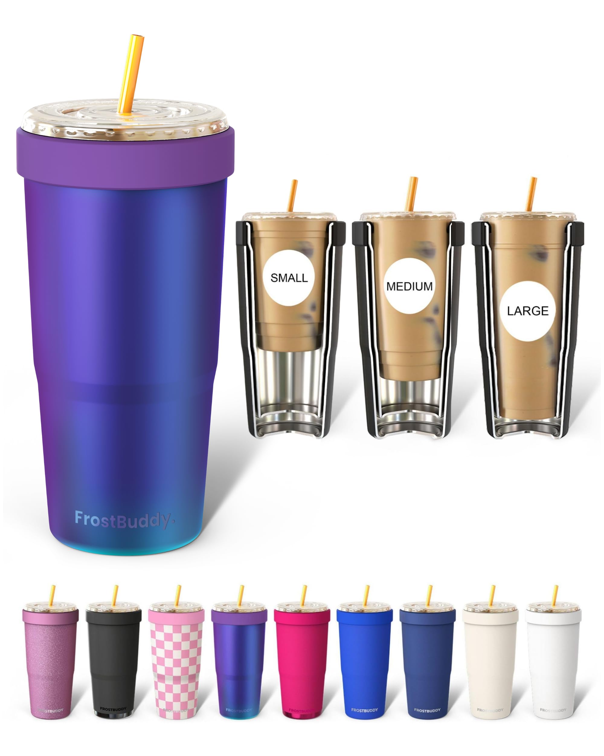 Frost Buddy front view Nebula showing sleek insulated tumbler, stylish everyday carry benefit