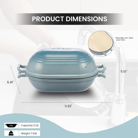 FRRLY close-up of smooth enameled interior demonstrating nonstick release benefit