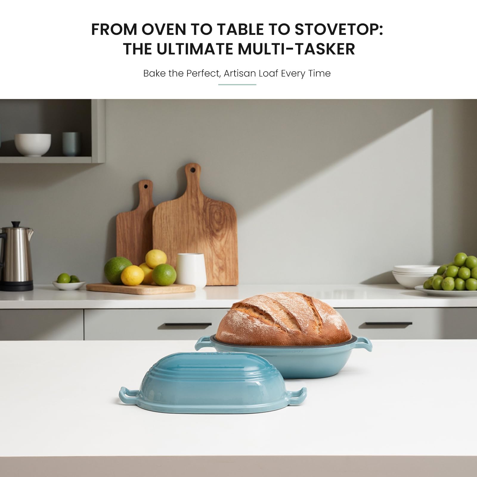 FRRLY Dutch oven on kitchen counter styled to highlight elegant gift-ready finish benefit