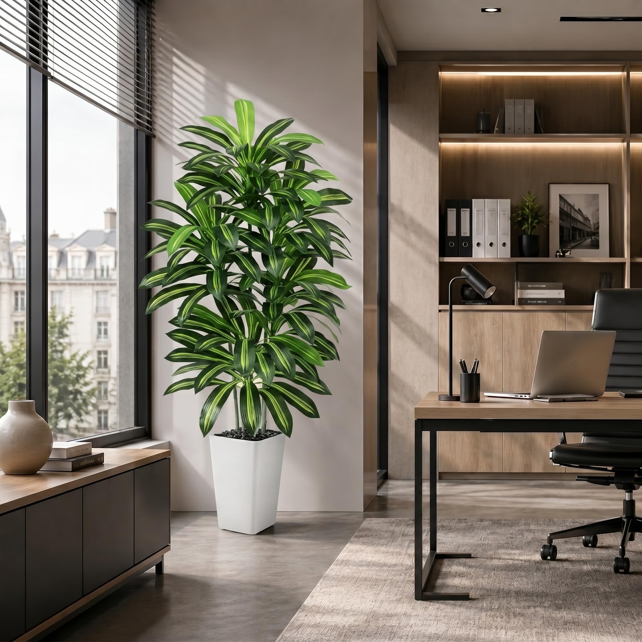 FSOHOI next to sofa shows scale and how it fills vertical room space