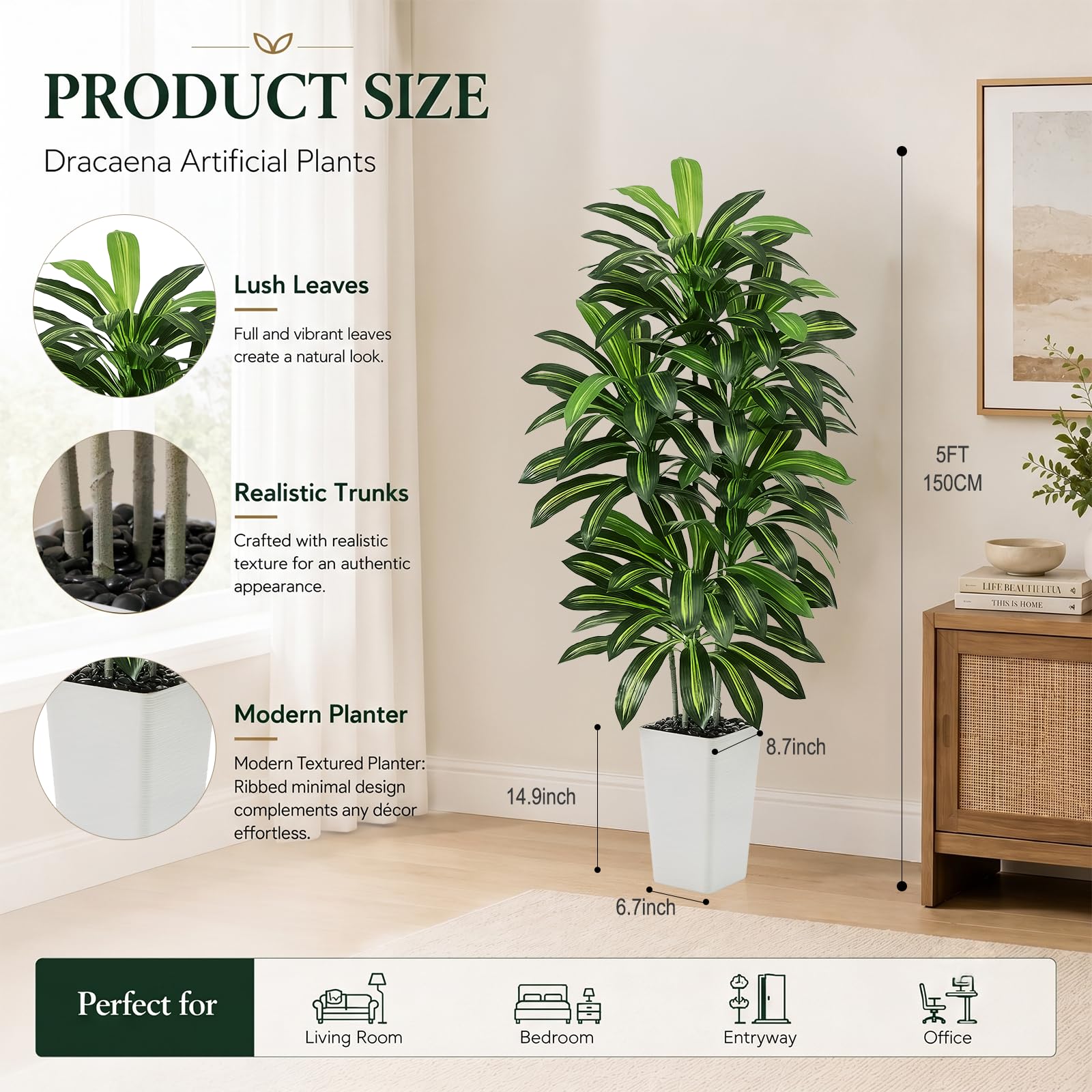 FSOHOI dracaena textured trunk highlighting realistic bark detail