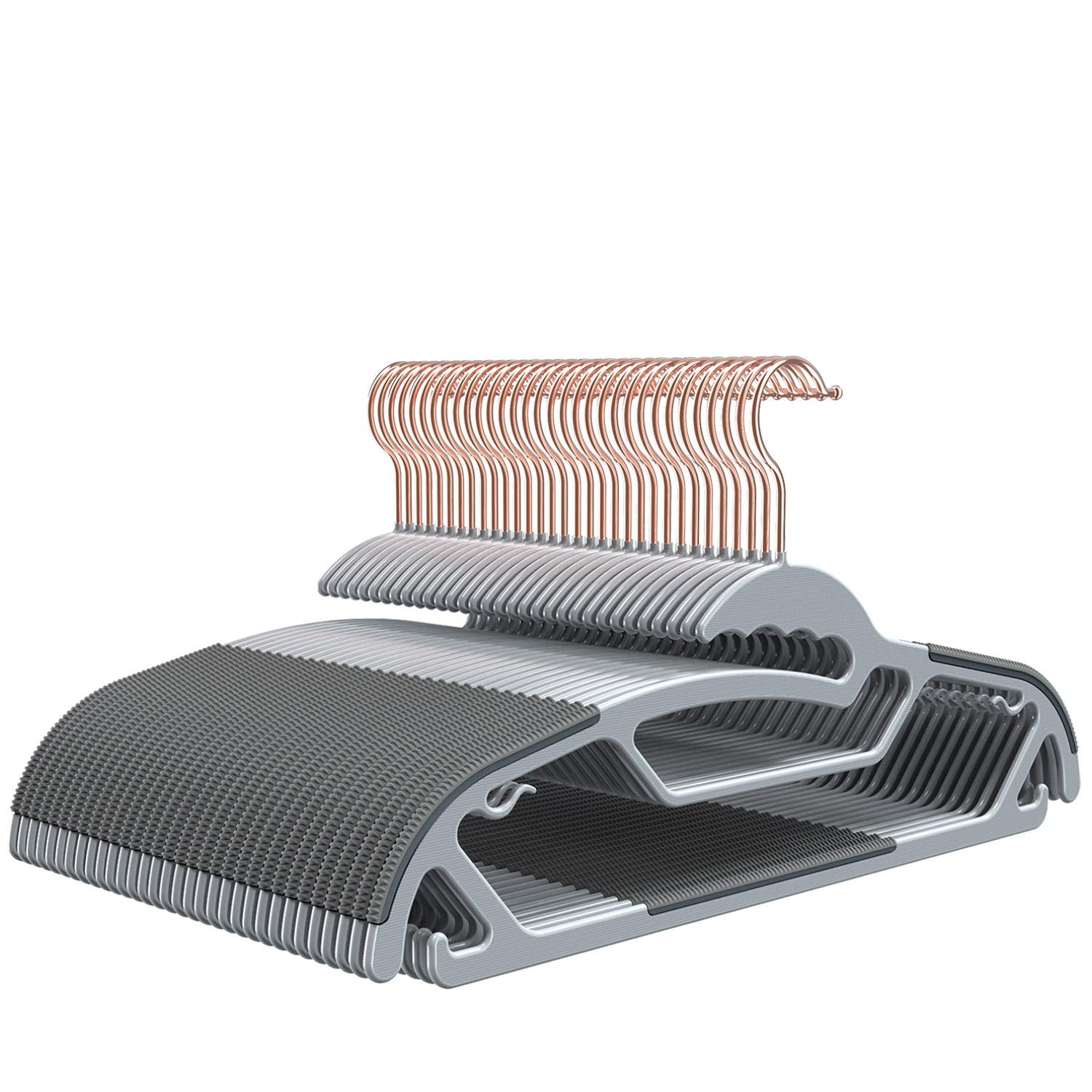 FSUTEG front view of 50-pack hangers showing space-saving benefit