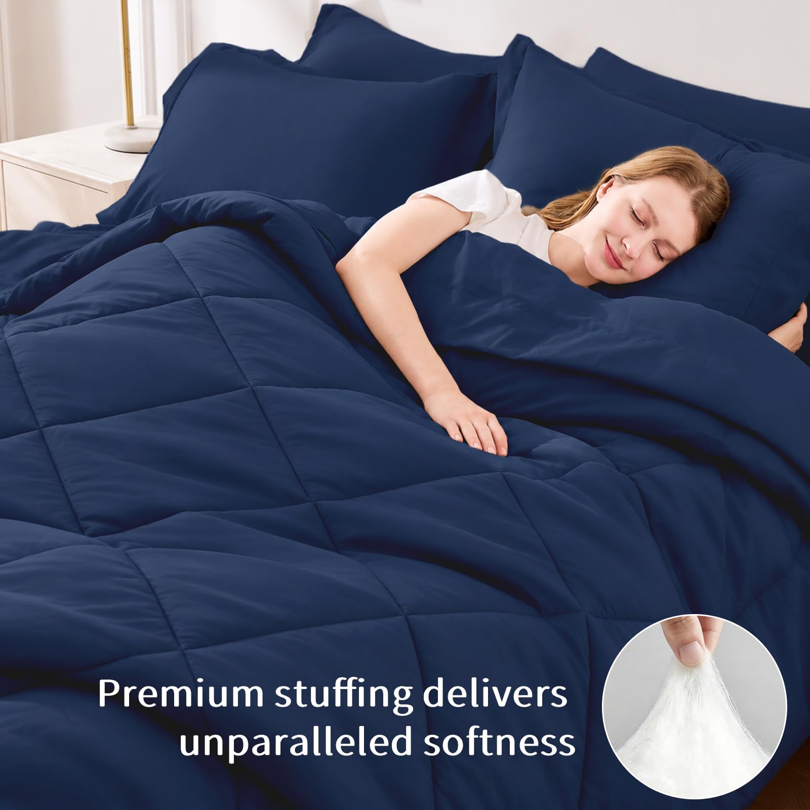 FUANNA side profile showing comforter loft and even warmth distribution