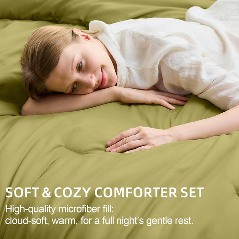 FUANNA flat layout of fitted sheet, flat sheet and pillowcases displaying full included contents