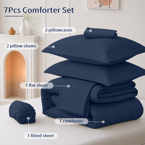 FUANNA full bed scale photo showing comforter coverage and proper drape on a full mattress