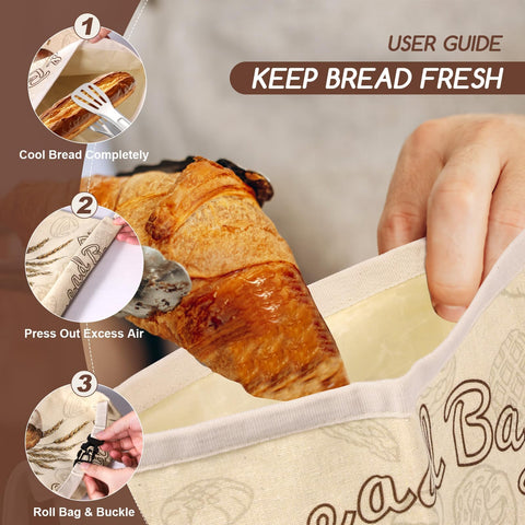 fufeisi bread bag on kitchen counter in lifestyle scene, promotes everyday use