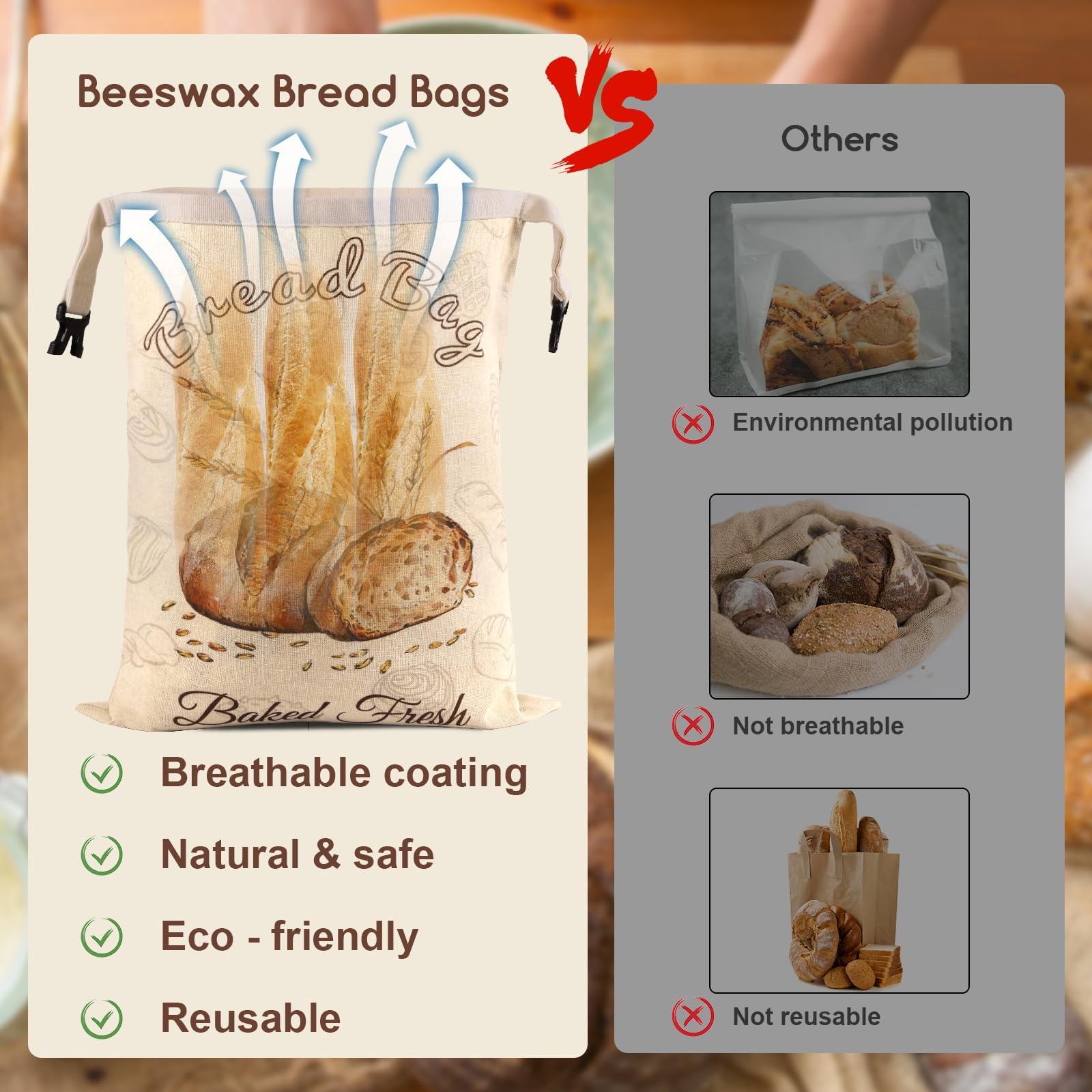 fufeisi bread bag beside ruler for size comparison, illustrating the 17 by 13 inch fit