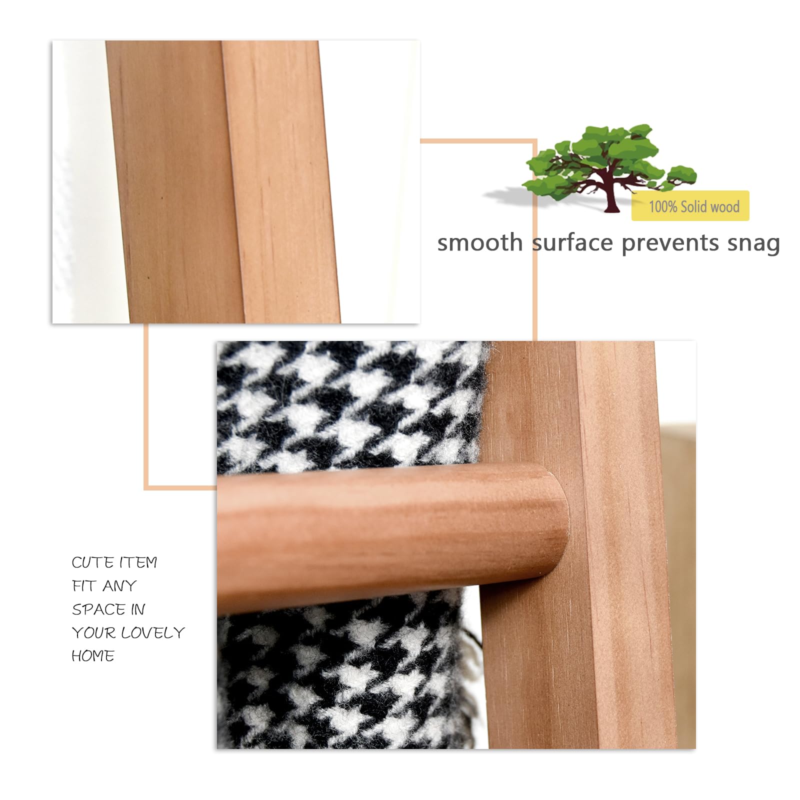 FUIN ladder styled in living room for cozy organization and decor
