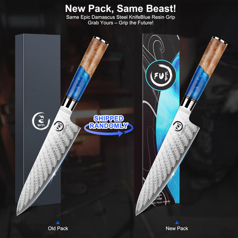 Fukep Damascus blade close-up highlighting patterned durability