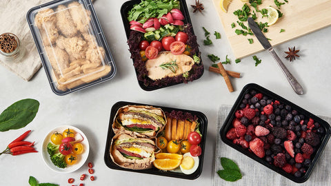 FULING single-compartment box filled with a meal for portion control
