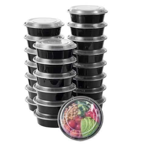 FULING front packaging showing fifty 24 oz bowls and clear lids for organized meal prep