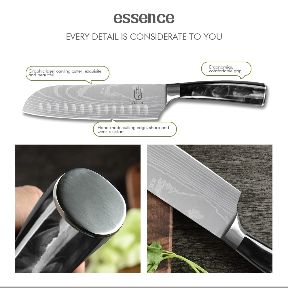 FULLHI knives beside measuring tape to display scale and versatile sizes