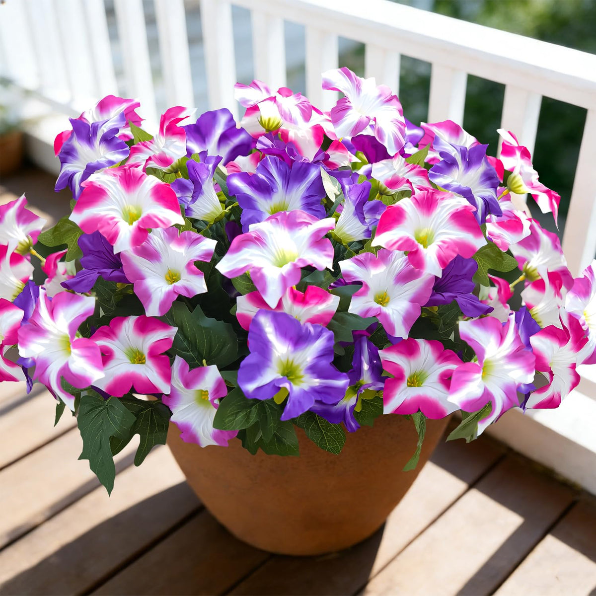 FULLMUSIC front view of bundled autumn artificial morning glory stems showing ready-to-use presentation and curb appeal