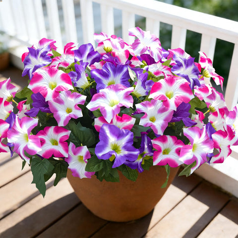 FULLMUSIC front view of bundled autumn artificial morning glory stems showing ready-to-use presentation and curb appeal