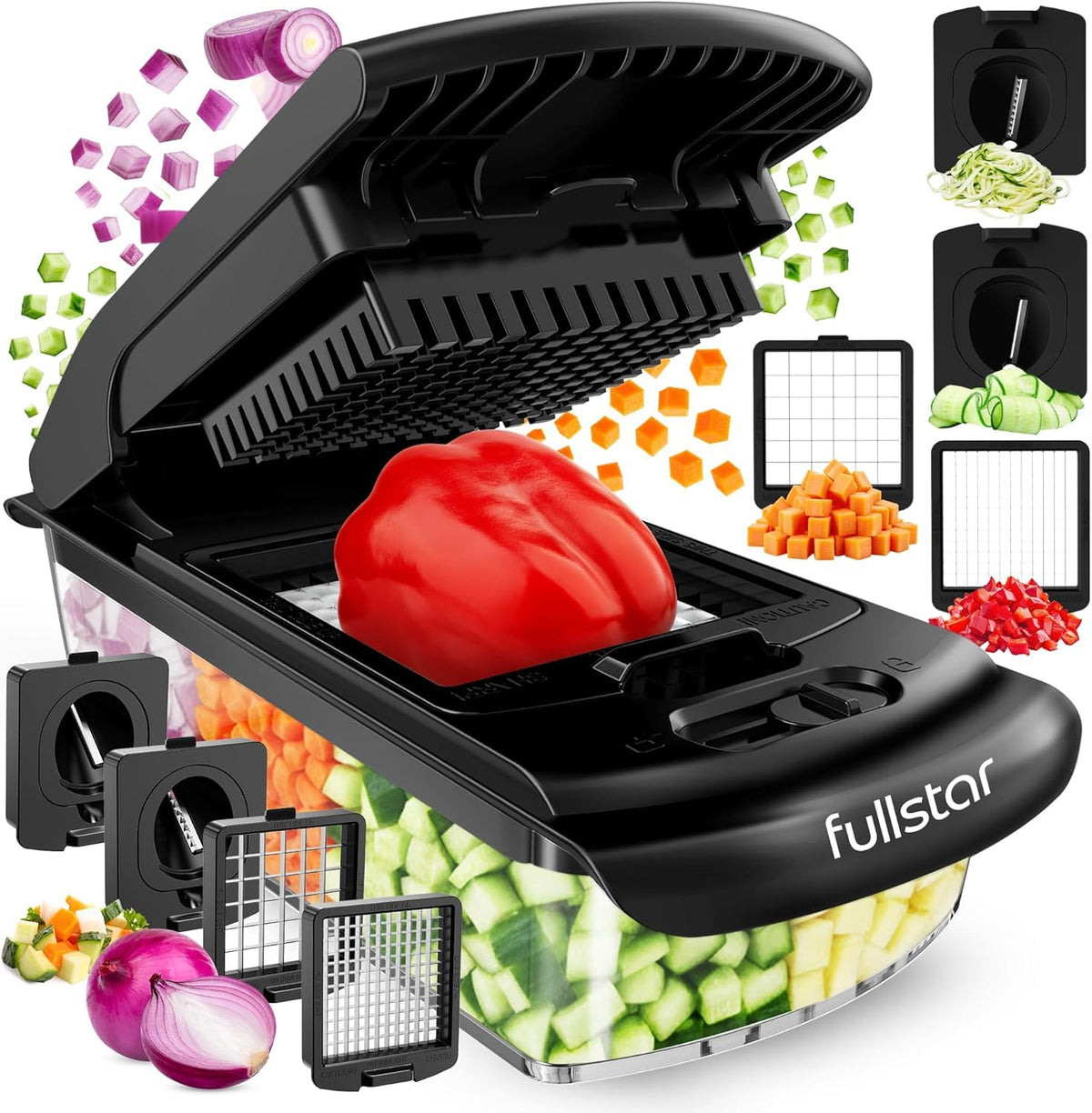 fullstar front packaging showing compact chopper and benefits