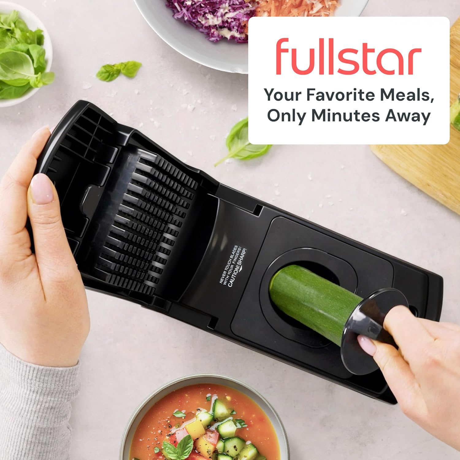 Fullstar on kitchen counter demonstrating everyday meal prep use