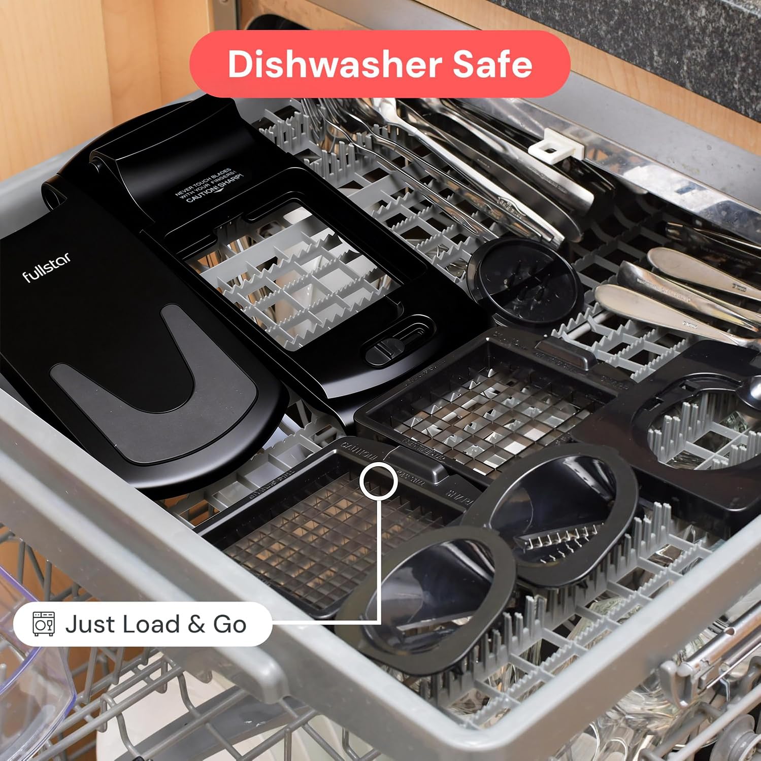 Fullstar parts arranged for top-rack dishwasher cleaning convenience