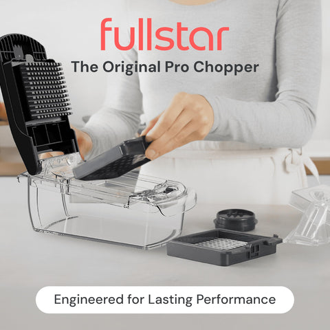 fullstar stainless-steel blades closeup highlighting sharp durable cutting