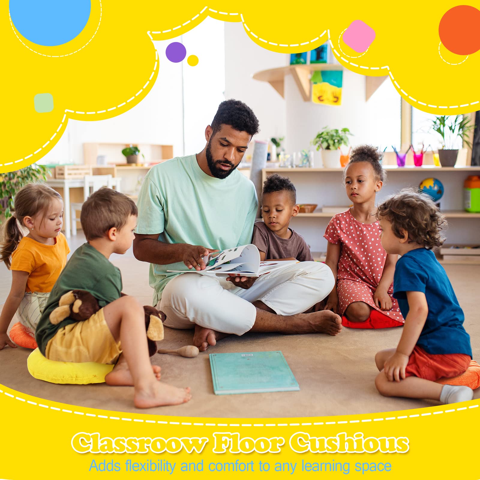 Fumete cushions used in classroom circle time showing flexible seating benefit