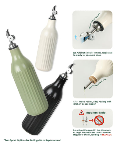 FUN ELEMENTS wooden-style spout detail providing farmhouse look and controlled pour benefit