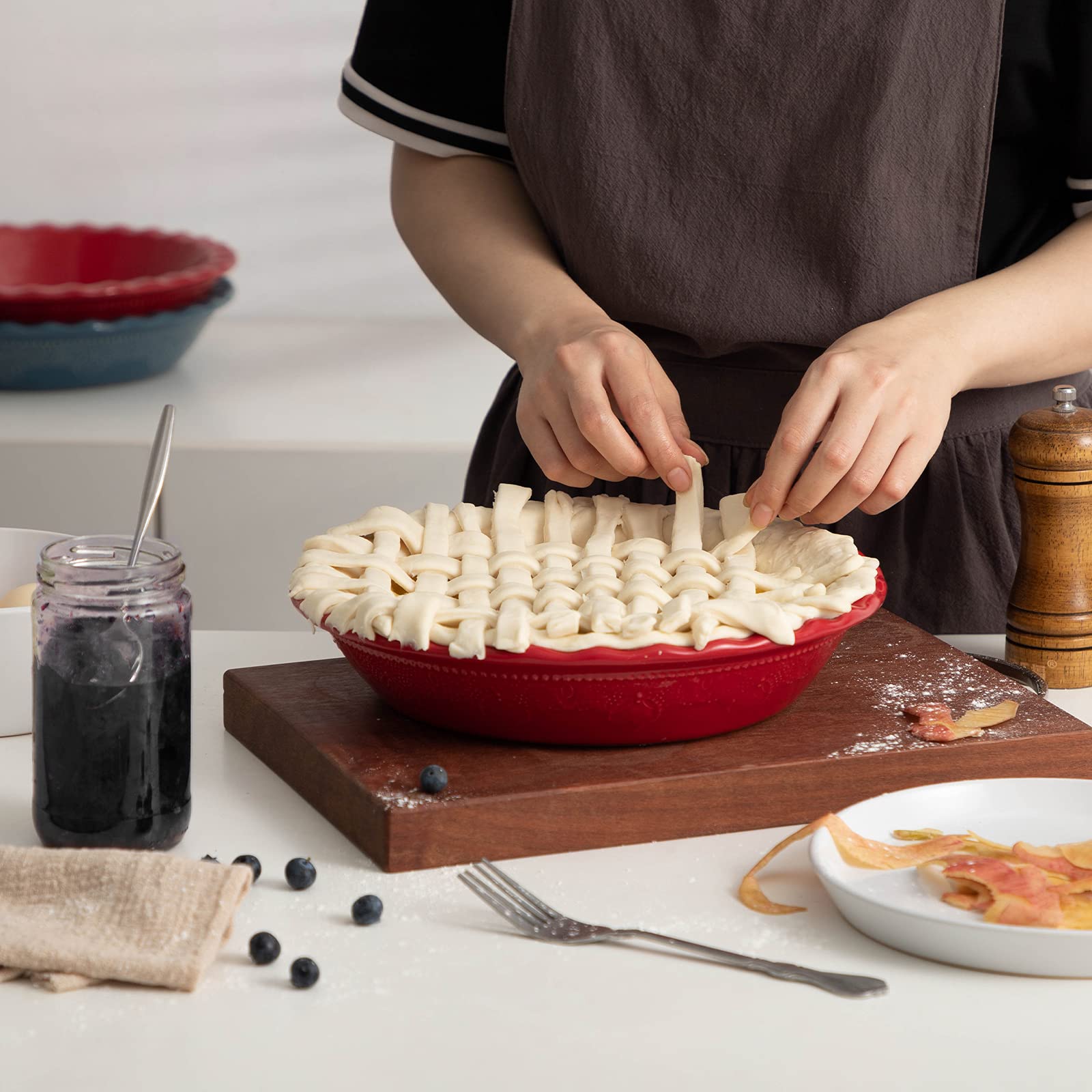 FUN ELEMENTS filled with baked apple pie demonstrating even browning and ready to serve