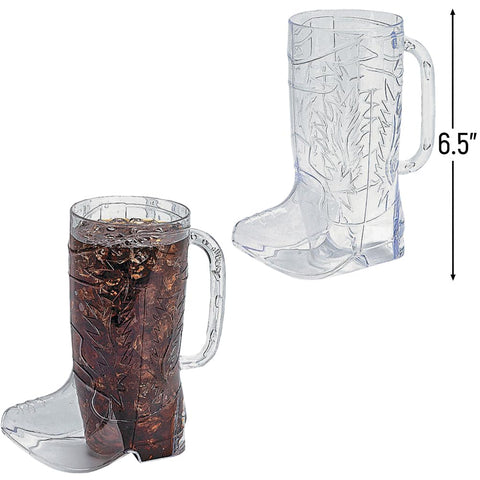 Fun Express boot cup side profile showing realistic silhouette and sturdiness