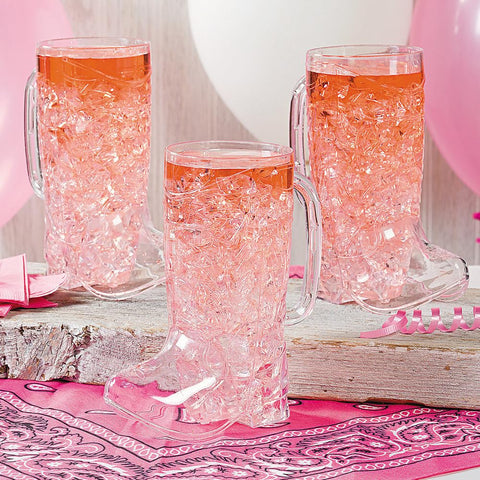 Fun Express boot cups arranged as centerpiece demonstrating festive decoration