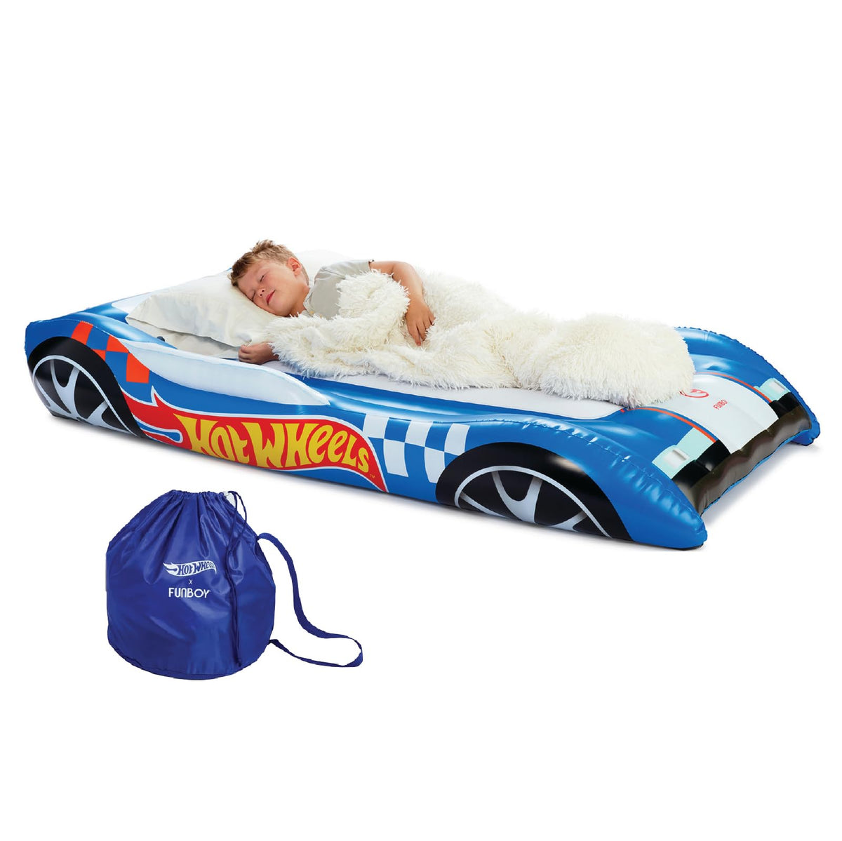 FUNBOY front view showing Hot Wheels graphics and playful bed appeal