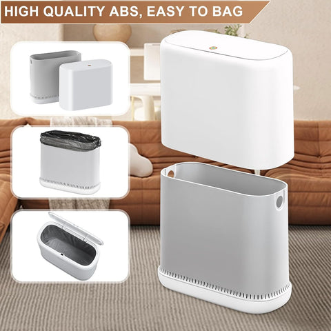 funest shown next to toilet to demonstrate compact 10L scale