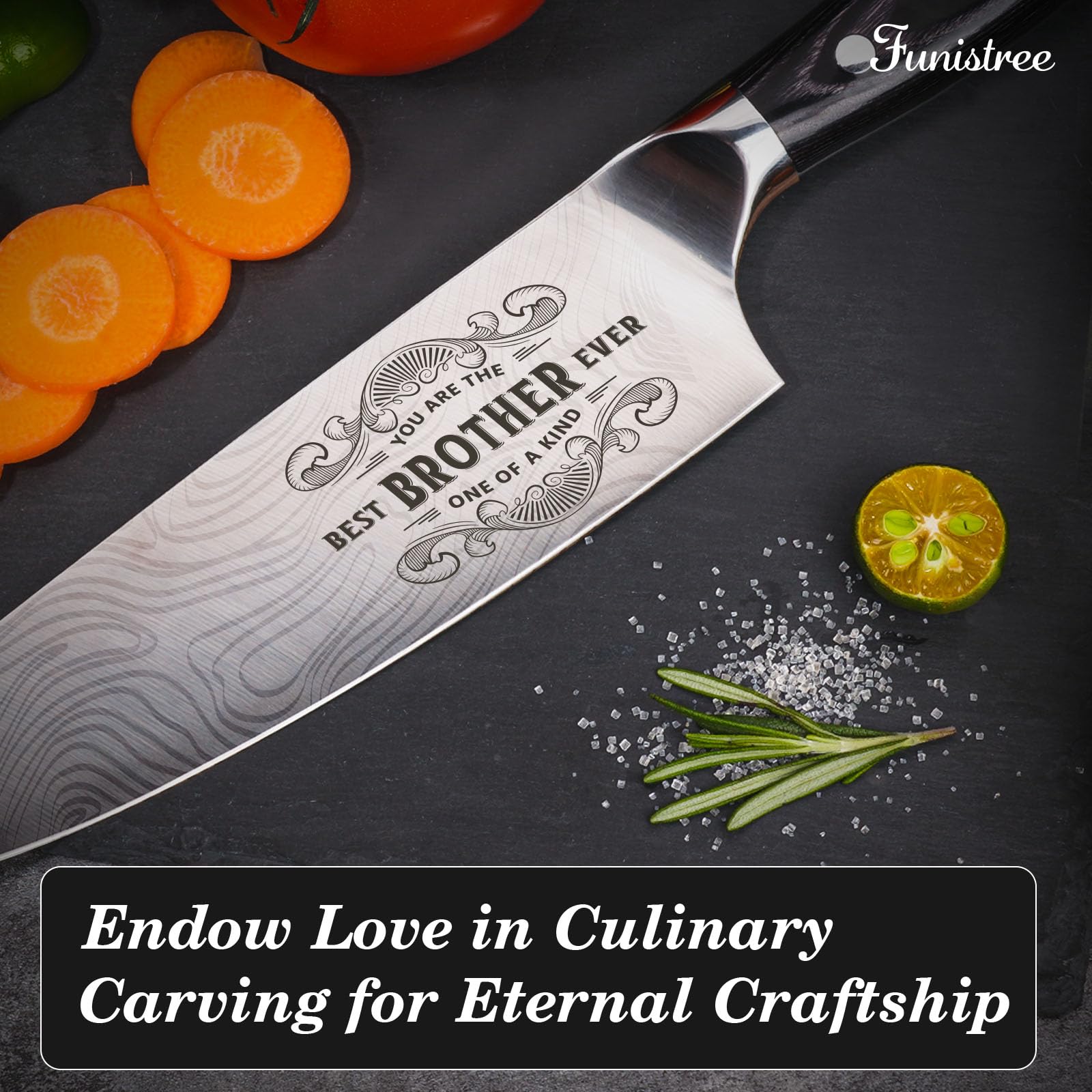 Funistree knife in use slicing vegetables demonstrating effortless, precise cuts