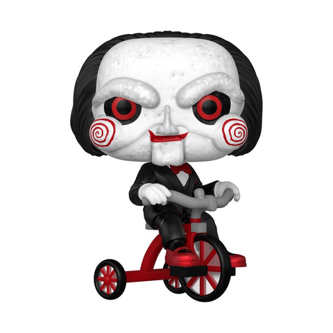Funko Billy tricycle detail emphasizing stable base and iconic wheels for display stability