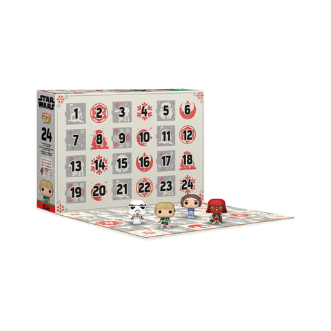 Funko figures lined along a mantel providing instant holiday décor