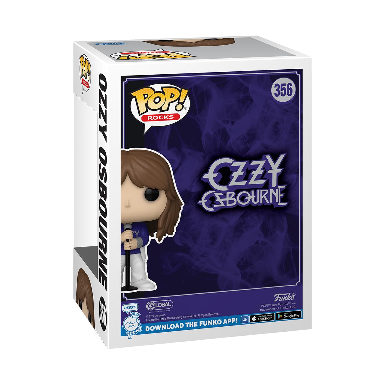 Funko Ozzy Osbourne full figure profile showing pose and costume for collector appeal