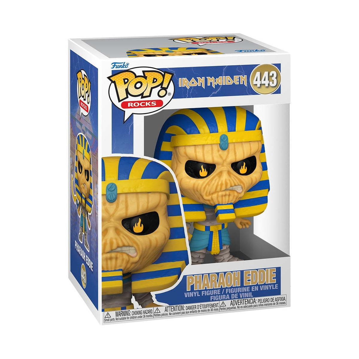 Funko Pharaoh Eddie front view showing striking stage likeness and display impact