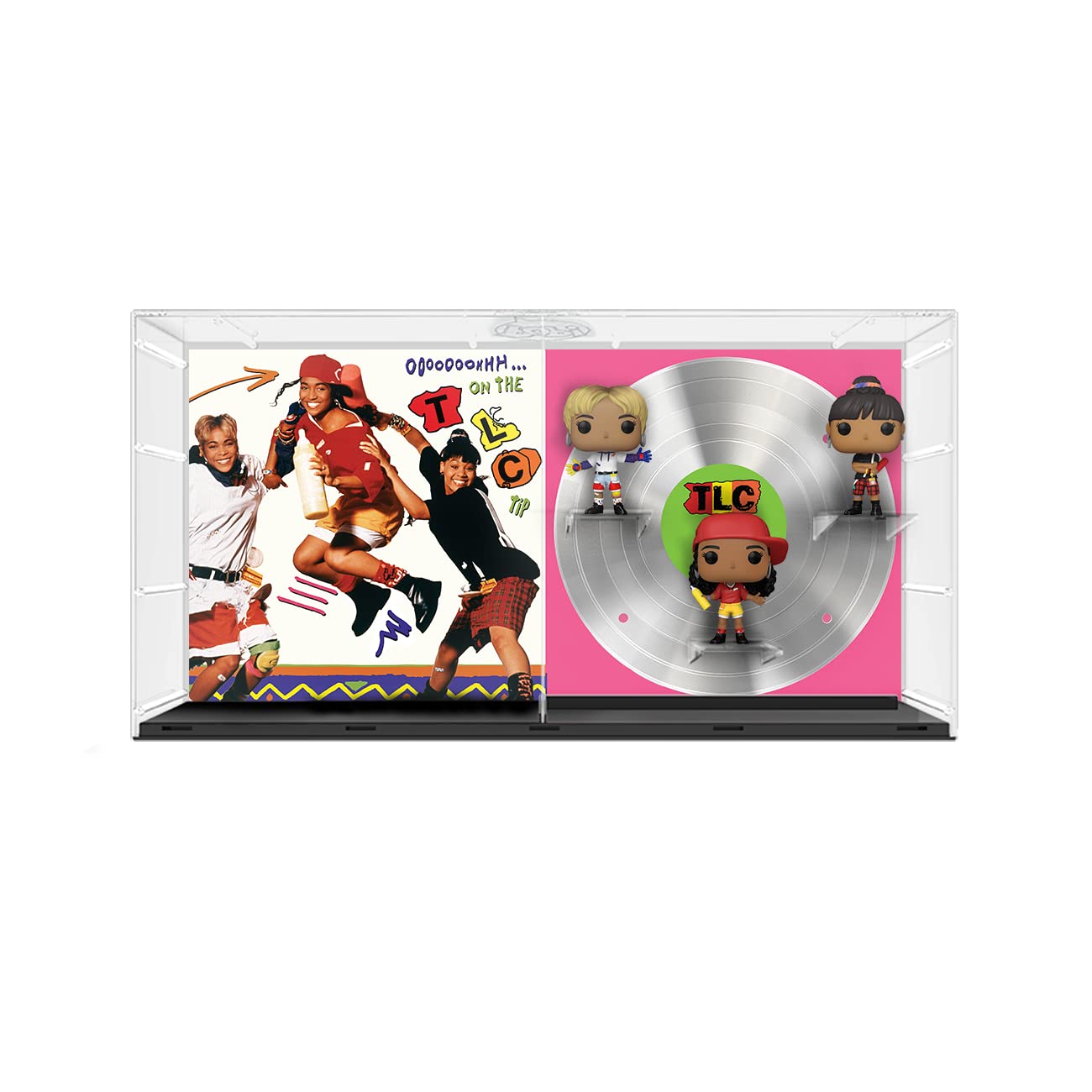 Funko TLC deluxe front display showing all three Pop! figures and case, brand-quality display